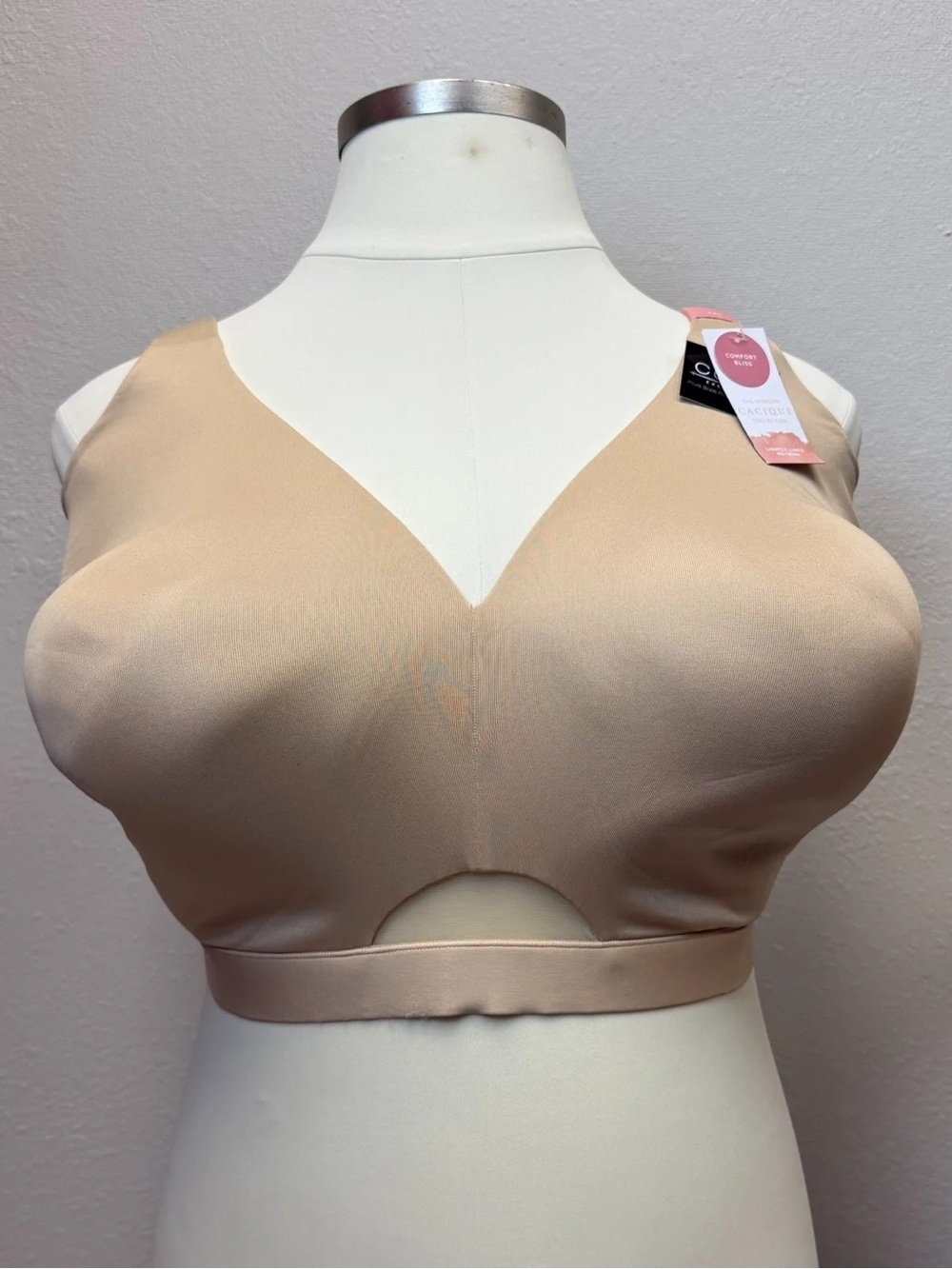 Cacique Beige Wireless Lightly Lined Bra - New! - Size 44J